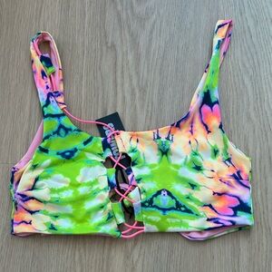 NWT Towers Swimwear Tie Dye Bikini Top S